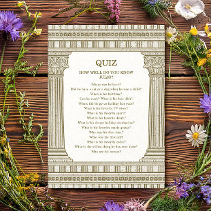 Party Quiz Toga Card