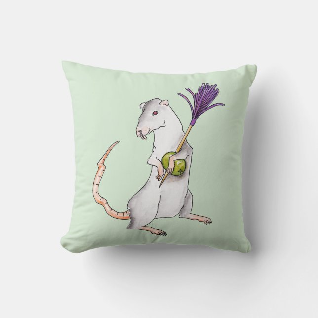 Party rat throw pillow (Front)