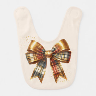 Party Ready Plaid Bow  Baby Bib