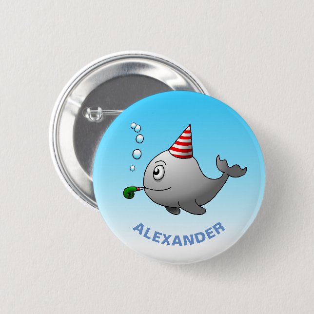 Party-ready whale button (Front & Back)