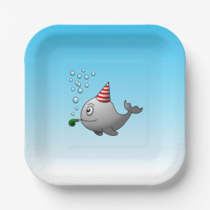 Party-ready whale paper plates