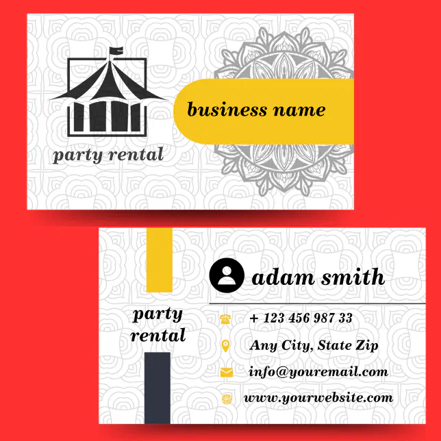 party rental business cards | Zazzle