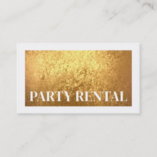 Party Rental Event Planner Golden Sharp Stone Business Card