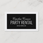 Party Rental Tableware Decor Black White Bordered Business Card at Zazzle