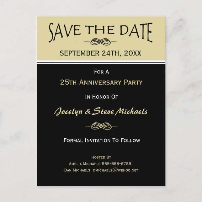 Party, Reunion, Event Save the Date Postcard (Front)