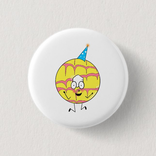 party ring, fun cookie themed button (Front)