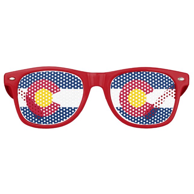 Party Shades Sunglasses with flag of Colorado, USA (Front)