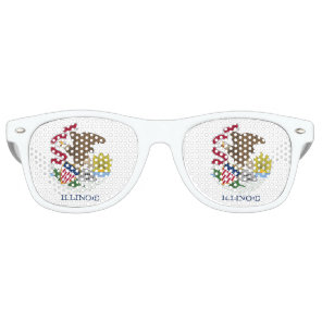 Party Shades Sunglasses with flag of Illinois, USA
