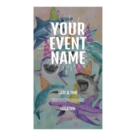 Party Sharks Ocean Birthday Celebration Digital Templates