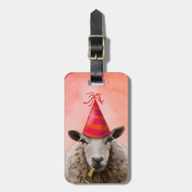 Party Sheep 2 Luggage Tag (Front Vertical)