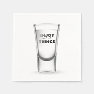 Party Shot Glass With Text Napkins