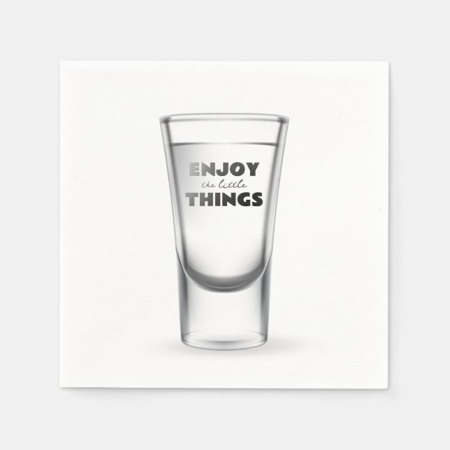 Party Shot Glass With Text Napkins (Front)