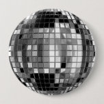 Party Silver Disco Ball Huge Button