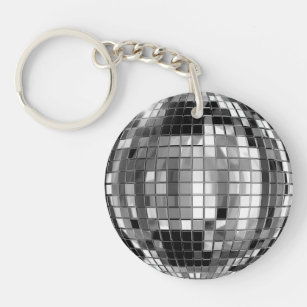 Party Silver Disco Ball Keychain