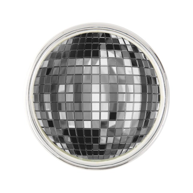 Party Silver Disco Ball Lapel Pin (Front)