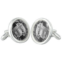 Party Silver Disco Balls Cufflinks