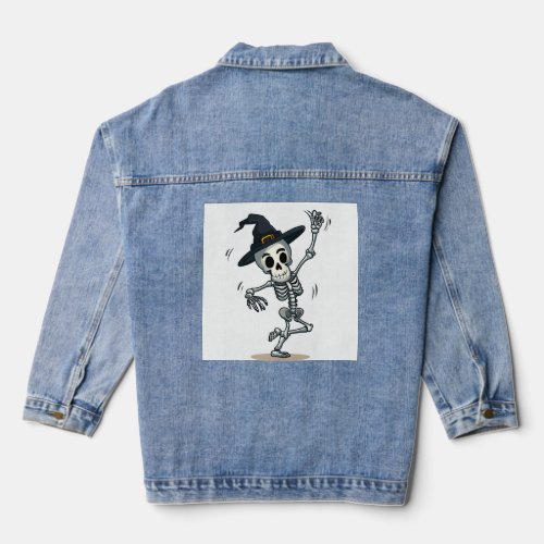 Party skeleton fun Halloween wear  Denim Jacket