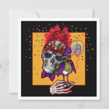 Party Skull And Black Raven Invitation by ArtDivination at Zazzle