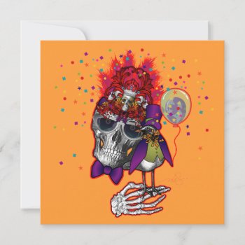Party Skull And Black Raven Invitation by ArtDivination at Zazzle