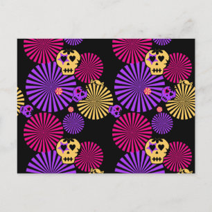 Party skulls postcard