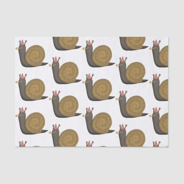 Party Snail Illustration Tissue Paper (Front)