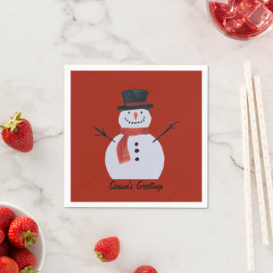 Party Snowman With Top Hat Napkins