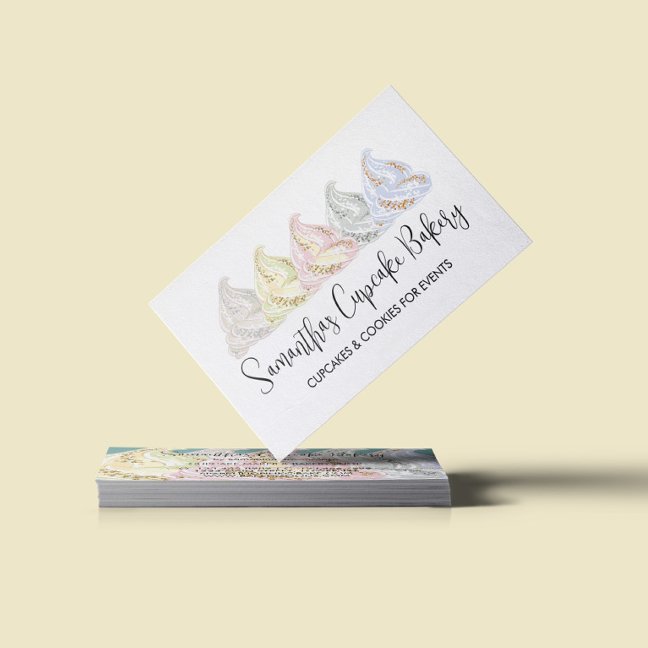 Party Sparkle Cookies Bakery Cupcake Business Card
