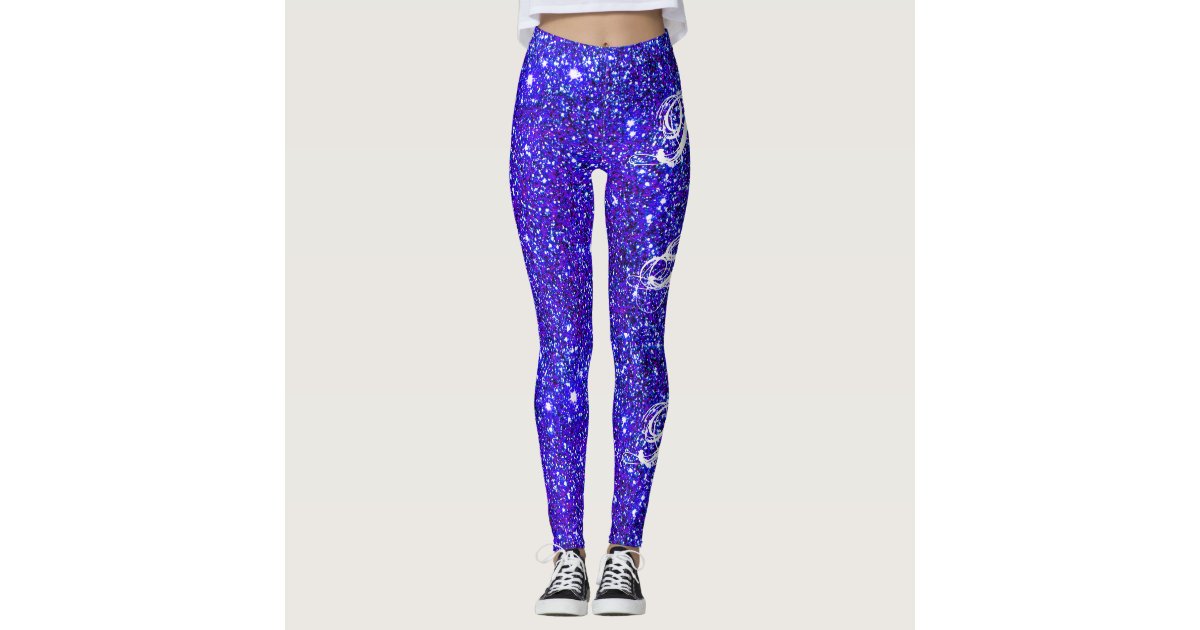 Party Sparkle Glittery Purple Girly Glam Leggings | Zazzle