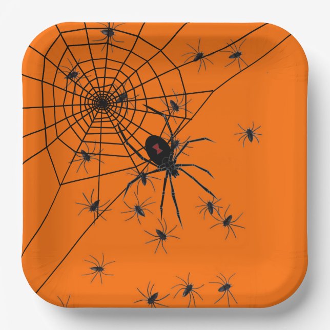 Party Spiders Paper Plate (Front)