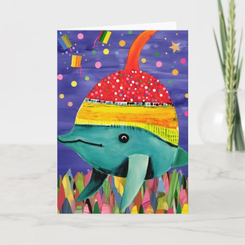 Party Splash Whale Cute Kids Birthday Card