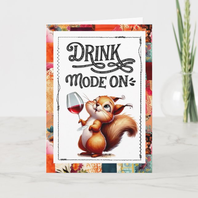Party Squirrel Drinking Game Adult Humor Card (Front)