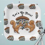 Party Squirrels Let's Go Nuts Paper Plates<br><div class="desc">Do you enjoy 70's vibes and great puns? Then this disco dancing "Saturday Nut Fever"plate is perfect for you and your squirrel loving friends and family! Partying the night away under a shining acorn shaped disco ball, these two squirrels know how to boogie and have a good time! Share the...</div>