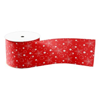 Party Stars Red Grosgrain Ribbon