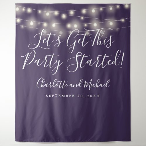 Party Started Lights Purple Photo Backdrop