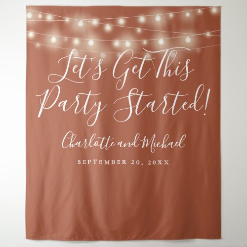 Party Started Lights Terracotta Photo Backdrop