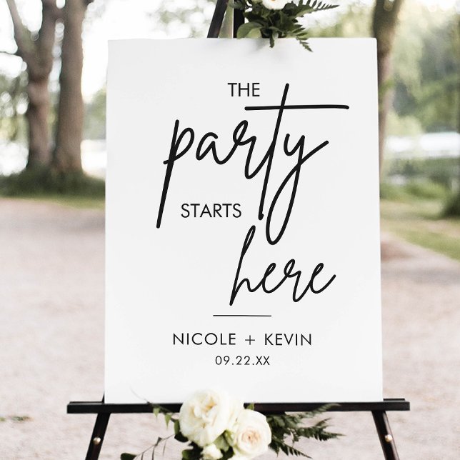  Party Starts Here Wedding Welcome Sign  (Creator Uploaded)