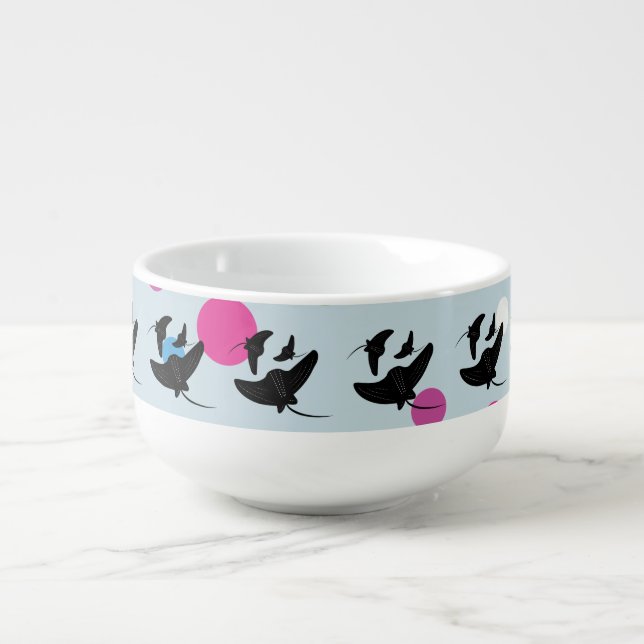 Party Stingray Colorful Pattern    Soup Mug (Front)