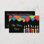 Party Store Candles Business Card Black (Front/Back)