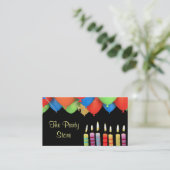 Party Store Candles Business Card Black (Standing Front)