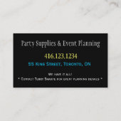 Party Store Candles Business Card Black (Back)