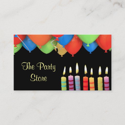 Customizable Party Store Candles Business Card Black