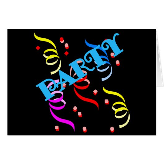 Party Streamers Cards (Front Horizontal)