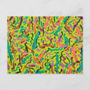 Party Streamers on Yellow Postcard