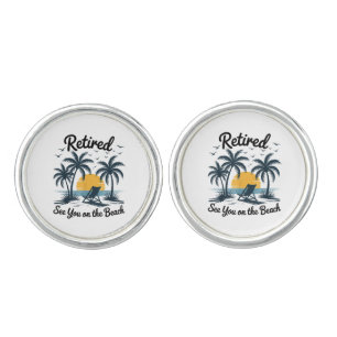 Party Summer Retired See You On The Beach Cufflinks