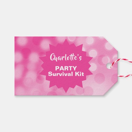 Party Survival Kit DIY Favor Rectangular Sticker Gift Tags