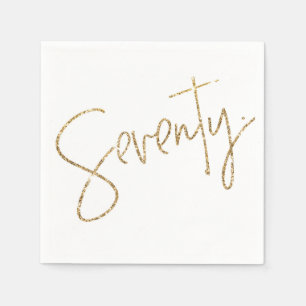 PARTY TABLE seventy script modern 70 gold glitter Napkins