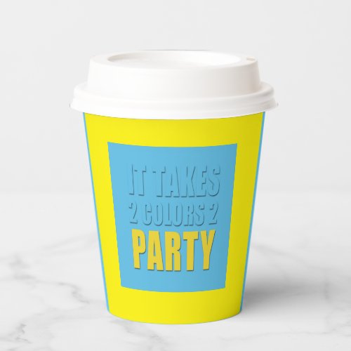 Party Takes Two Colors Blue Yellow Paper Cup