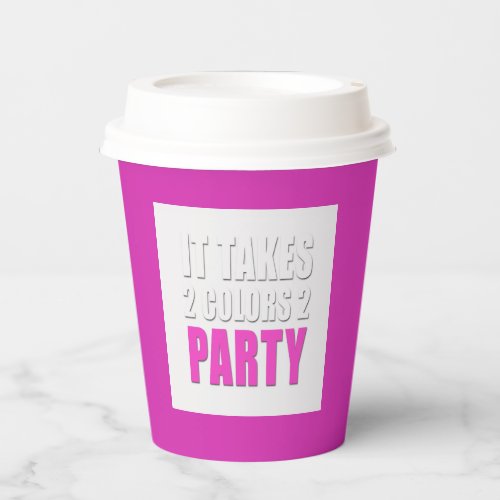 Party Takes Two Colors Pink White Paper Cups