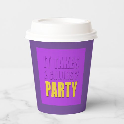 Party Takes Two Colors Purple Yellow Paper Cup