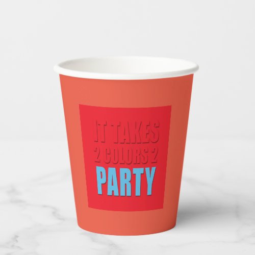 Party Takes Two Colors Red Blue Paper Cup